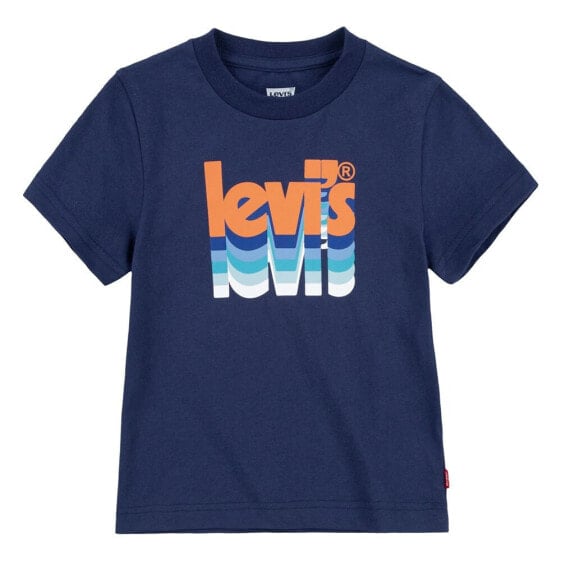 Футболка укороченная с коротким рукавом Levi's Kids Layered Poster Logo 100% хлопок