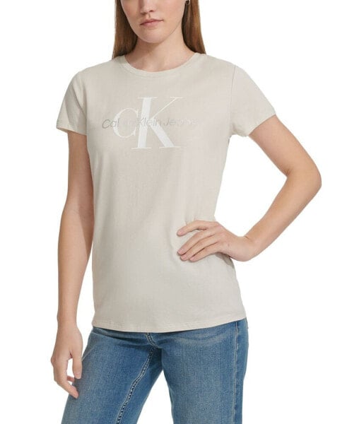 Women's Crewneck Short-Sleeve Foiled-Logo T-Shirt