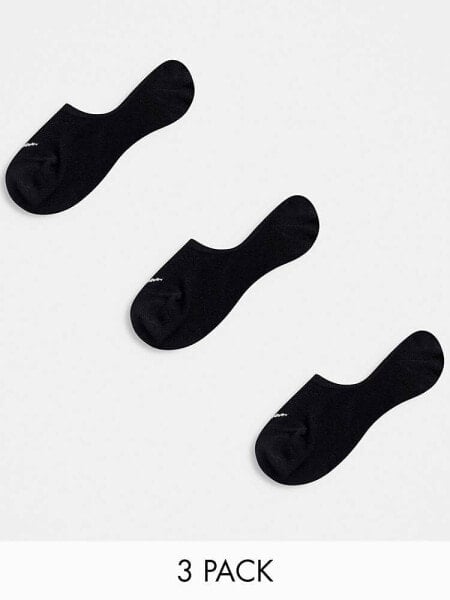 Nike Training Everyday Lightweight  3-pack unisex footsie socks in black