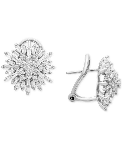 Diamond Starburst Earrings (1-1/2 ct. t.w.) in 14k White Gold, Created for Macy's