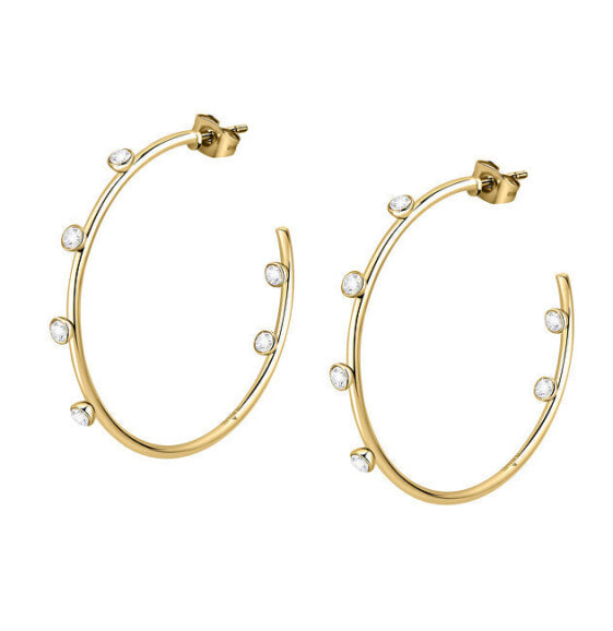Luxury gold-plated earrings with clear Creole SAUP07 crystals
