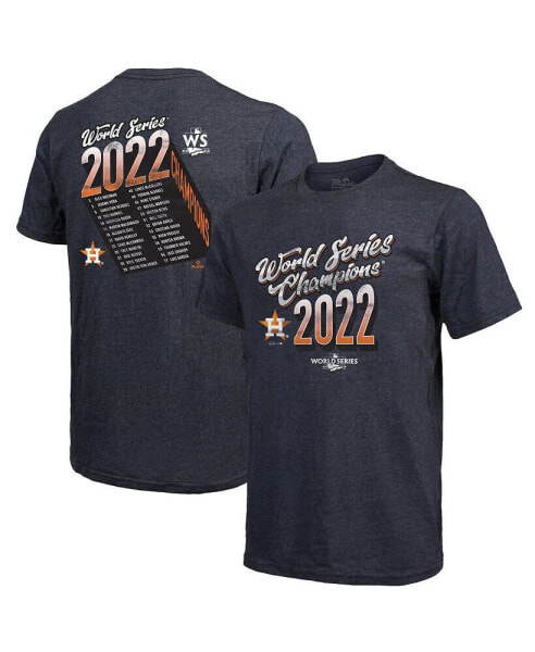 Men's Threads Navy Houston Astros 2022 World Series Champions Life Of The Party Tri-Blend T-shirt