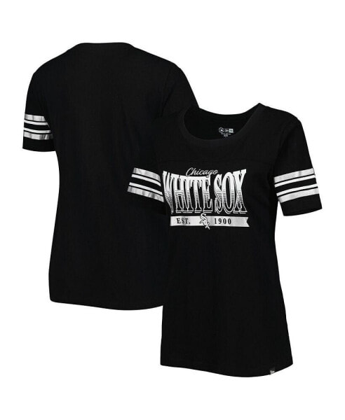 Women's Black Chicago White Sox Team Stripe T-shirt