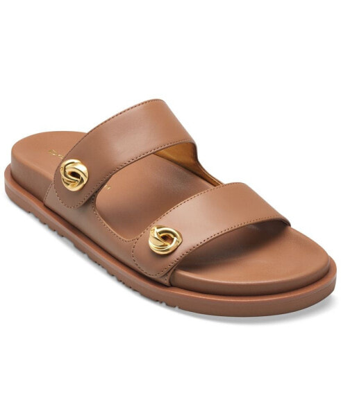 Women's Hazley Leather Double Buckle Sporty Slide Sandals