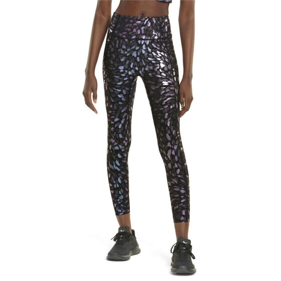 Puma Forever Luxe Graphic High Waisted 78 Athletic Leggings Womens Black Athleti