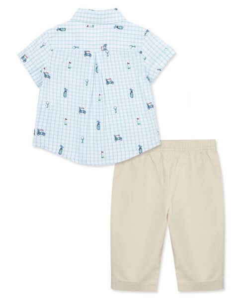 Костюм Little Me Baby Golf Shirt and Pants.