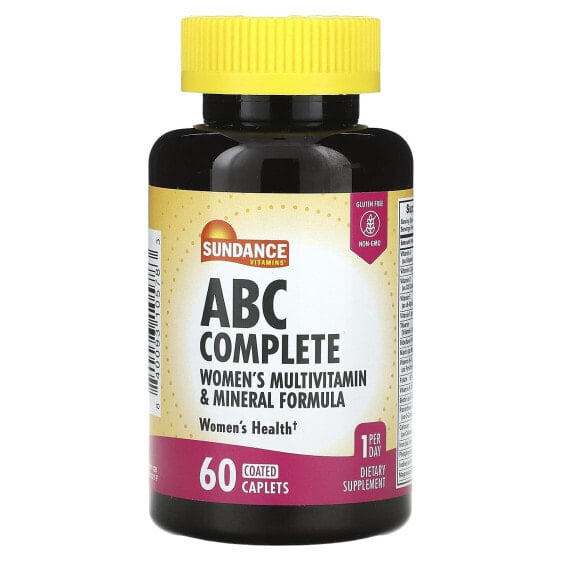 Мультивитамины для женщин Sundance Vitamins ABC Complete, формула минералов, 60 покрытых капсул