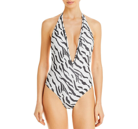 Peixoto 285693 Womens Animal Print Halter One-Piece Swimsuit, Size Small