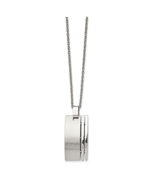 Chisel stainless Steel Brushed Pendant on a Cable Chain Necklace