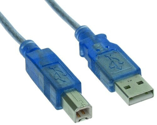 InLine USB 2.0 Cable Type A male / Type B blue transparent 3m
