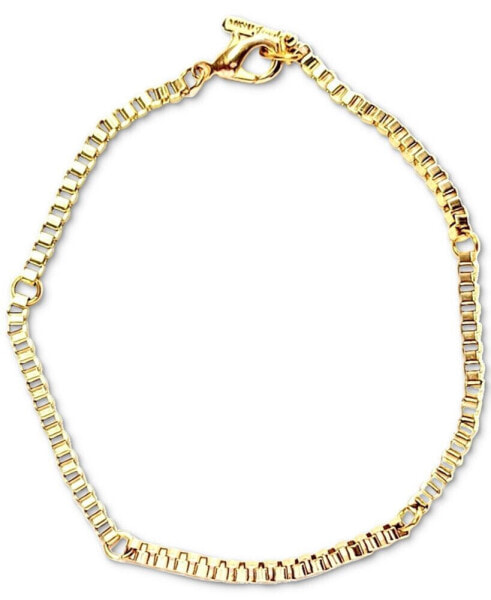 Gold-Tone Box Chain Flex Bracelet