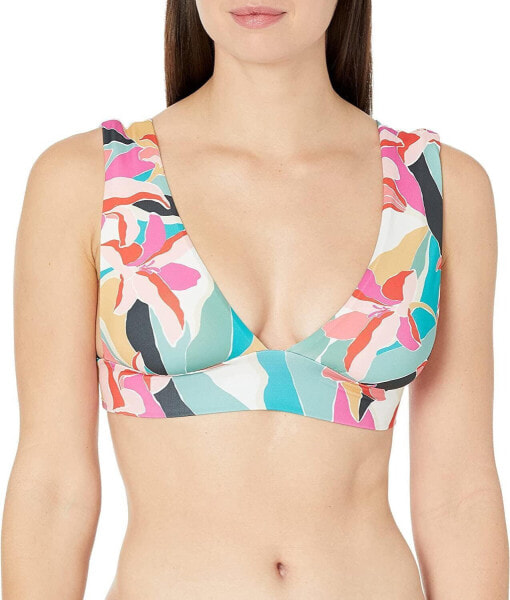 Billabong 282877 Women's Standard Plunge Bikini Top, Multi, Size SM