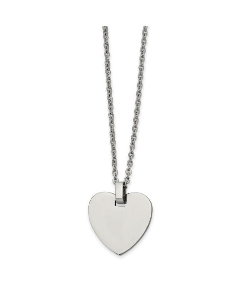 Chisel polished Heart Pendant on a Cable Chain Necklace