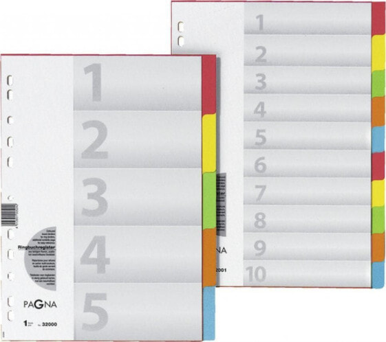 Канцелярский товар PAGNA Прозрачные вкладки для индексации 10 шт. с обложкой 5-цветной