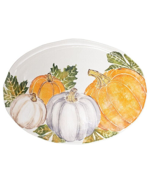 Pumpkins Large Oval Platter w/ Assorted Pumpkins