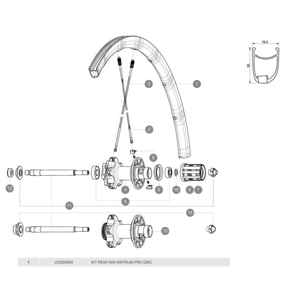 MAVIC Ksyrium Pro Disc Rear Rim Kit