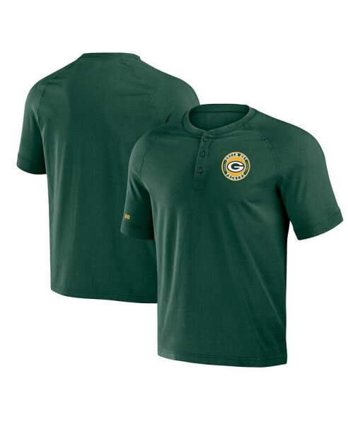 Men's NFL x Darius Rucker Collection by Green Green Bay Packers Washed Raglan Henley T-shirt