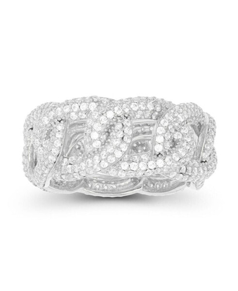Cubic Zirconia Micropave Chain Link Ring