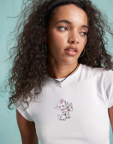 Miss Selfridge Disney Marie t-shirt with bow detail