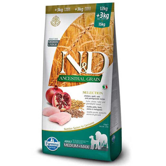 FARMINA N&D Medium Ancestral Grain Chicken Adult Dog Food 15kg