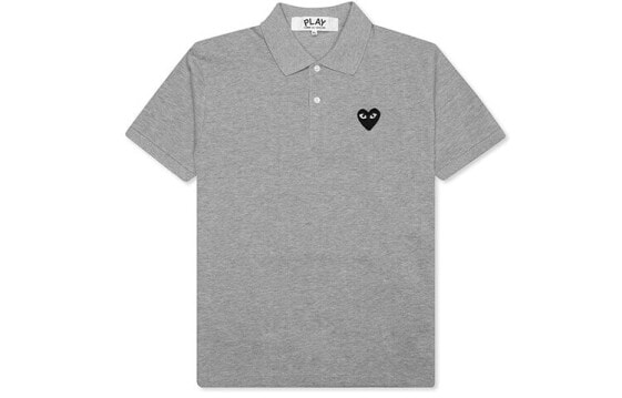 Поло-рубашка мужская CDG PLAY LogoPolo серого цвета