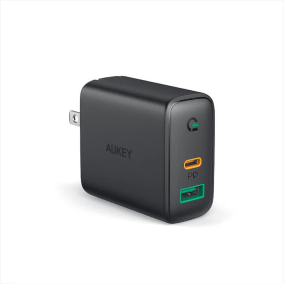 Зарядное устройство AUKEY PA-D5 для мобильных устройств, черное, 2xUSB C, Power Delivery 3.0, 63W, 6A, динамическое