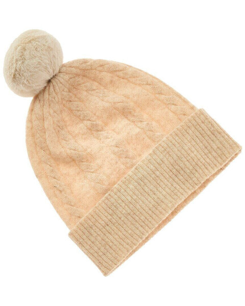 Scott & Scott London Miss Cable Cashmere Beanie Women's Beige