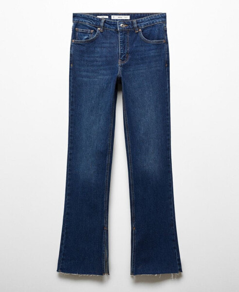 Women's Slits Detail Mid-Waist Flared Jeans