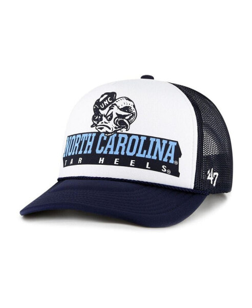 Men's White, Navy North Carolina Tar Heels Article Foam Front Trucker Hat