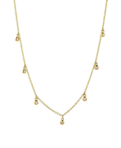 Zoe Lev drop Bezel Diamond Shaker 14K Gold Necklace
