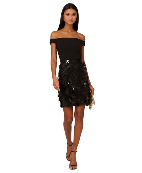 Women's Sequin Floral Cocktail Dress