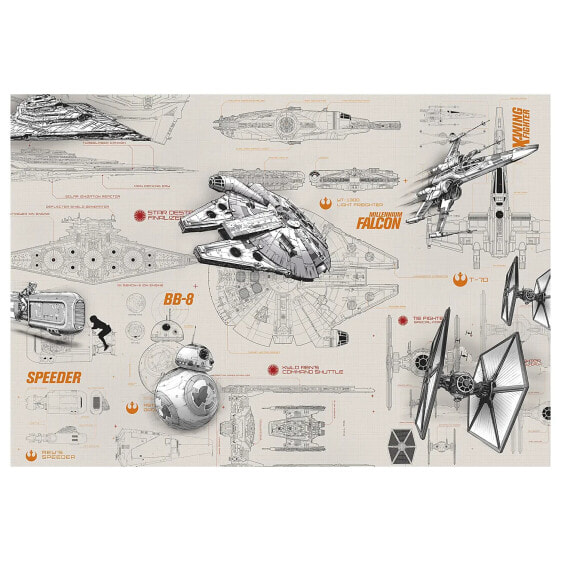 Детский настенный декор Komar Fototapete Star Wars Blueprint