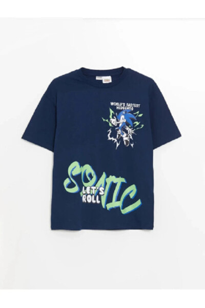 LCW Kids Rahat Kalıp Sonic Baskılı Erkek Çocuk Tişört
