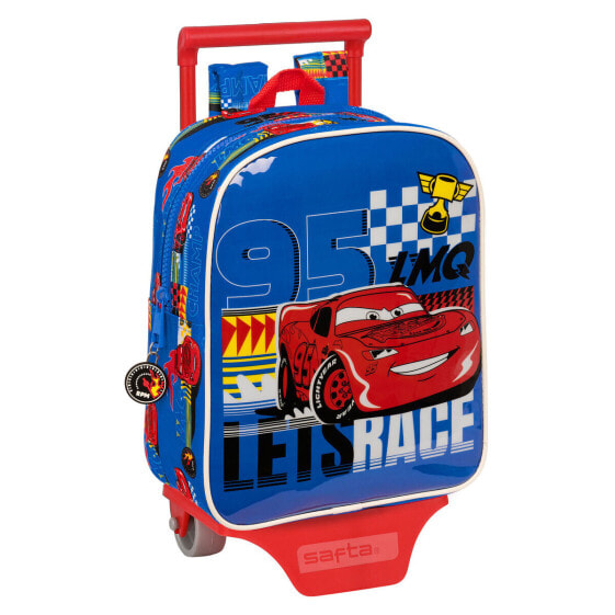 Синий детский рюкзак для школы с колесиками Cars Race ready 22 x 27 x 10 cm