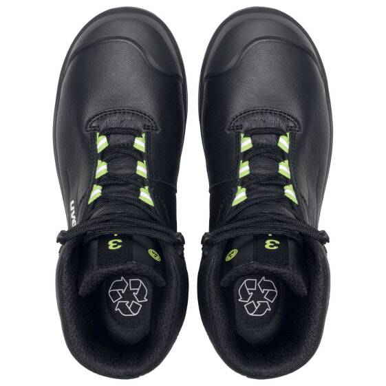Безопасные ботинки Uvex 3 для мужчин, черно-зеленые, Европейский стандарт, антистатические, SRC