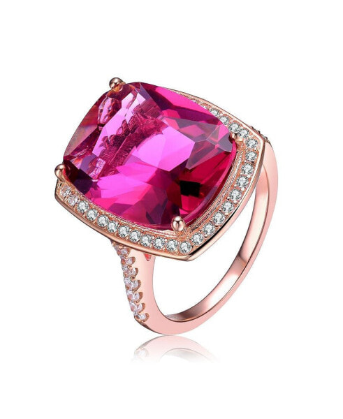 Sterling Silver Ruby Cubic Zirconia Statement Ring