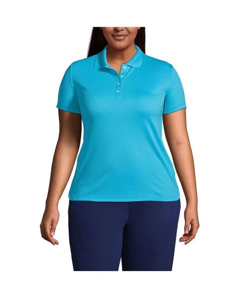 Plus Size Short Sleeve Solid Active Polo