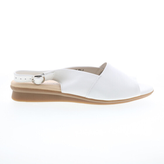 David Tate Norma Womens White Narrow Leather Slingback Sandals Shoes 9.5