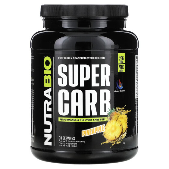 NutraBio, Super Carb, ананас, 840 г (1,9 фунта)