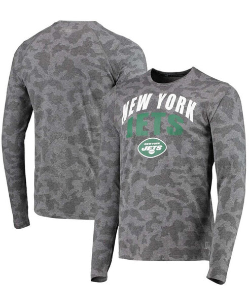 Men's Black New York Jets Camo Performance Long Sleeve T-shirt
