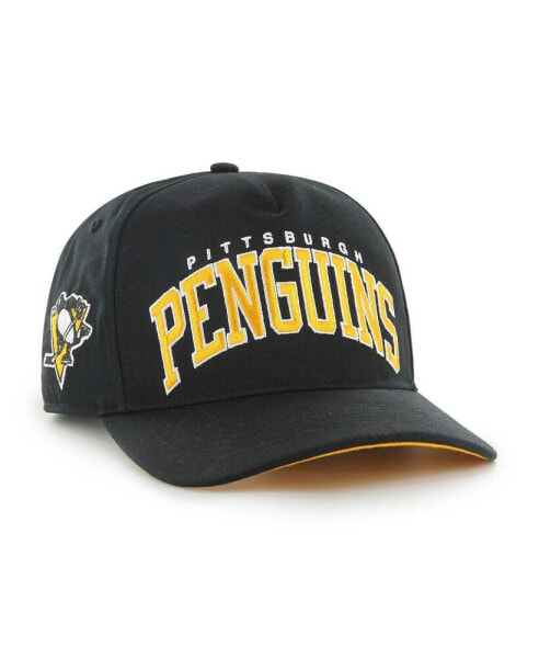 Men's Black Pittsburgh Penguins Block Arch Hitch Snapback Hat