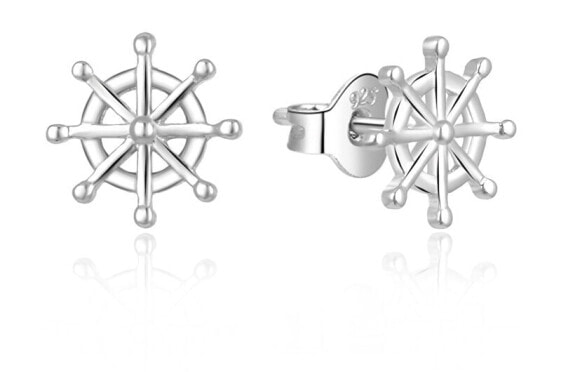Playful silver earrings in the shape of the rudder E0002503