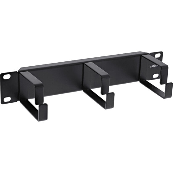 InLine 10" cable management panel - 3 brackets - RAL 9005 - black