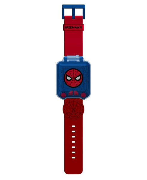 Kid's Spider-Man Educational Learning Red Silicone Strap Watch, 40mm