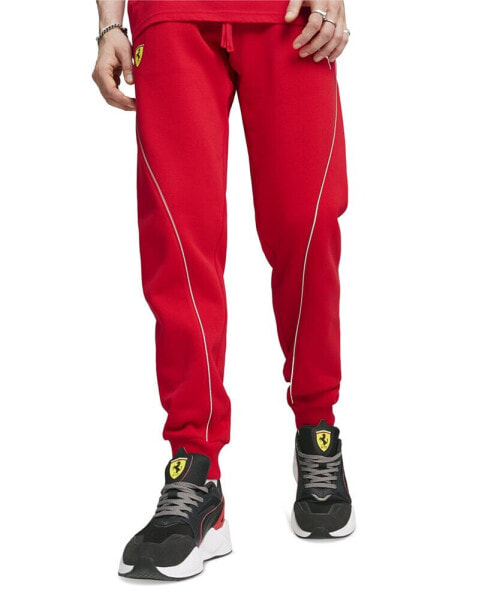 Men's Ferrari Race Regular-Fit Contrast Piped Fleece Sweatpants