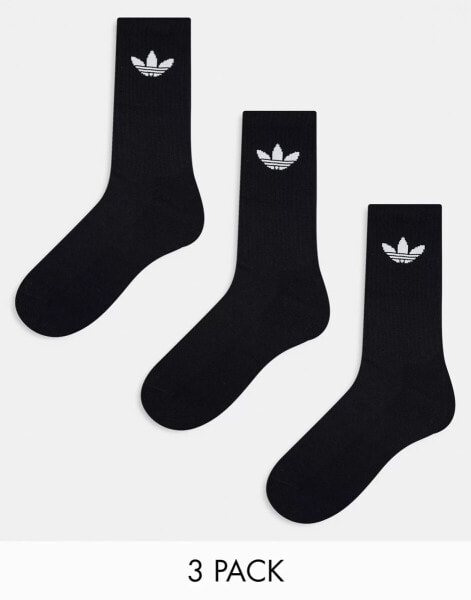 adidas Originals Trefoil Cushion 3-pack socks in black