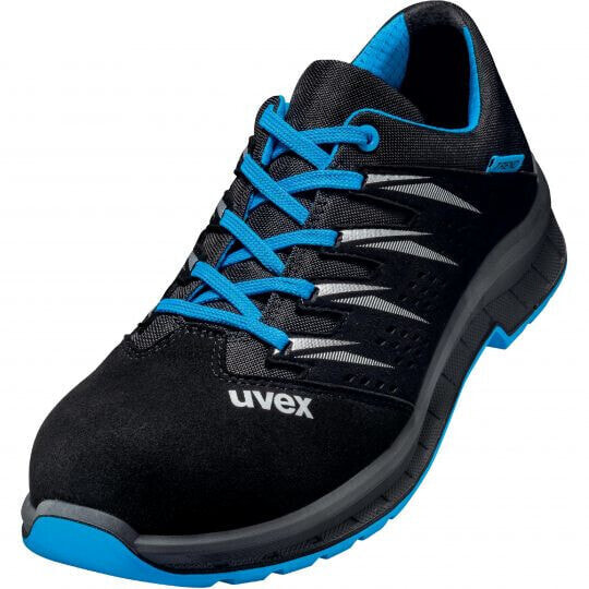 Ботинки безопасности унисекс Uvex 69373 - черные-синие ESD P S1 SRC с застежкой на шнуровке.