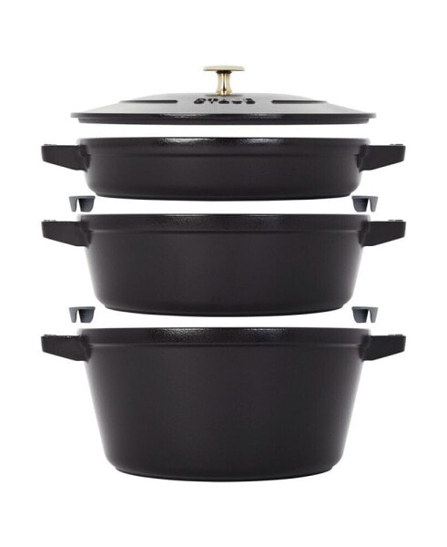 Cast Iron 4 Piece Stackable Set