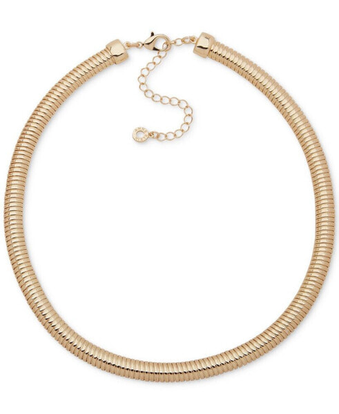 Gold-Tone Omega Chain Collar Necklace, 17" + 3" extender