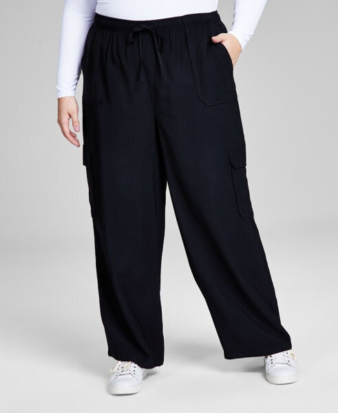 Trendy Plus Size Drawstring-Waist Cargo Pants